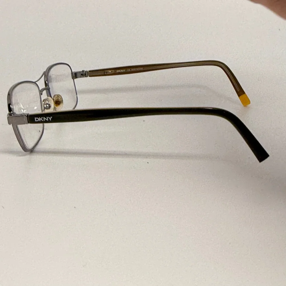 DKNY DY 5557 1014 Gunmetal Rectangular Metal Eyeglass Frames 54-17-140 Mens